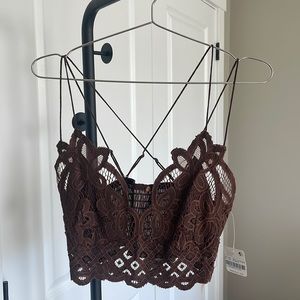 Free People Chocolate Lava Top/Bralette XL
